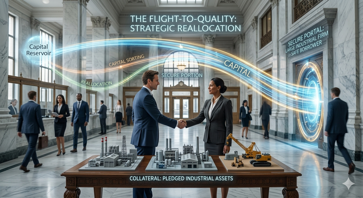 Illustrative flight-to-quality mechanism showing collateralized industrial assets